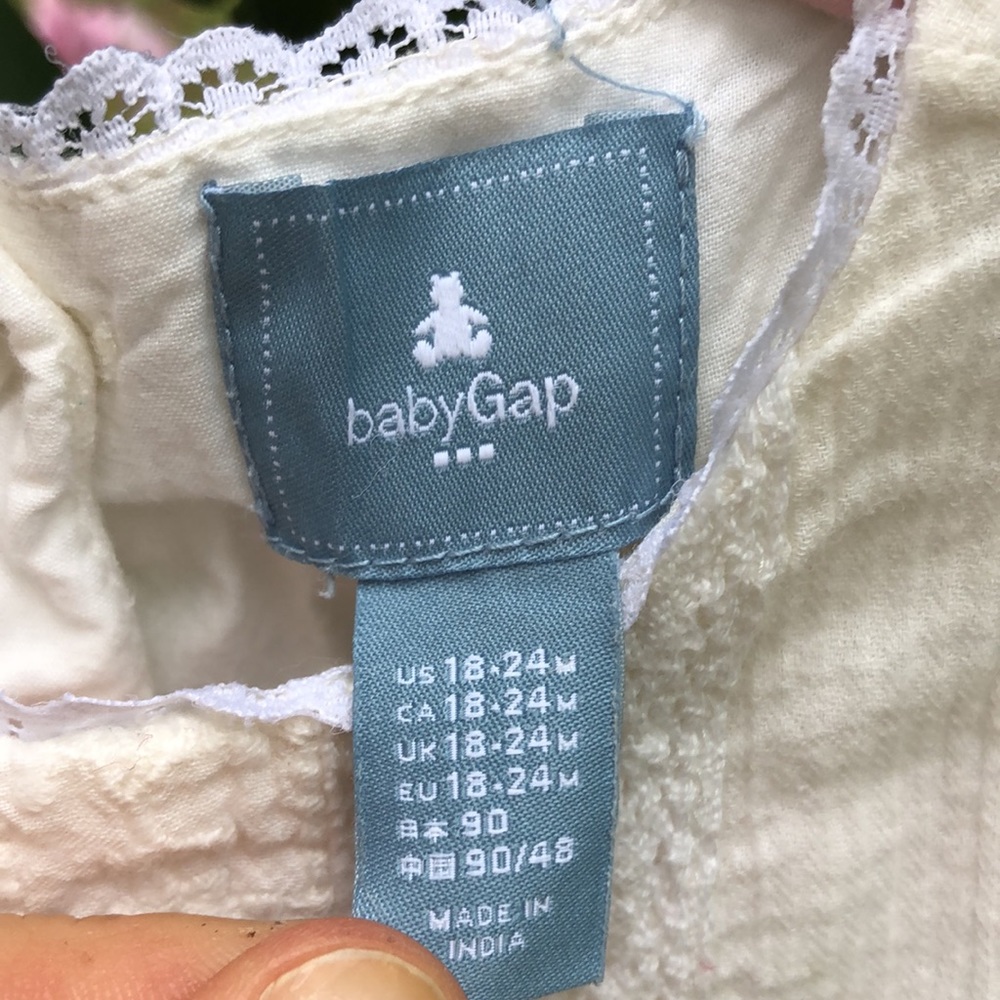 Baby Gap White Lace Dress 100% Cotton 18-24 m - Picture 3 of 8